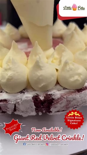 25 reactions · 3 comments | ❣️Check out this cute GIANT❣️ Our Giant Crinkle is now available for pre-order! 2 days lead time only! Order online now via Facebook Messenger or Instagram DM for deliveries  Prefer to pick up? Visit us at: 293 Academy One Building, Aguirre St. corner Gov. Santos Ave., BF Homes, Parañaque City ❣️ Don’t forget to like and follow us: Facebook: Little Bites Cupcakery Instagram: @littlebites_cupcakery ❣️ | Little Bites Cupcakery | Facebook