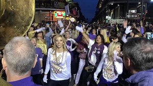 36K views · 366 reactions | Give it up for the LSU Golden Girls and Tiger Band alumni! They’ve been dancing and performing around the Big Easy since 3:30 p.m. and they’ve ended up here on Bourbon St. They’ve got the entire street singing Neck LOL! | Liz Koh WAFB | Facebook