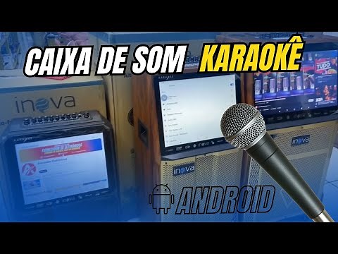 CAIXA DE SOM KARAOKÊ PROFISSIONAL INOVA COM MICROFONE