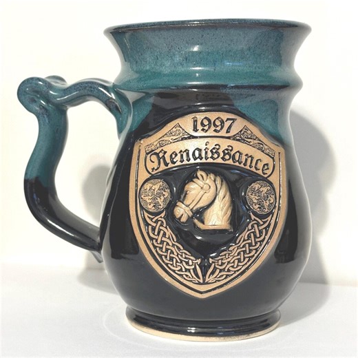 Horse Coffee Mug: Handmade Stoneware, Renaissance 16 Ounces, Signed - Etsy