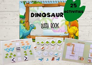Dinosaur Busy Book Printable PDF | 25 Preschool Activities | Learning Binder for Toddlers Ages 2–5 | Velcro Quiet Book - Etsy UK