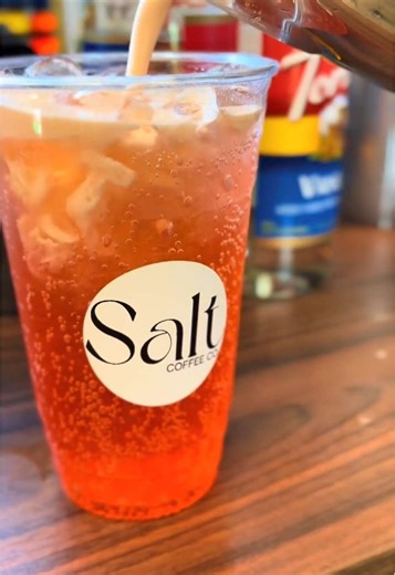 We’re officially entering our dirty soda era 🤭 Orange strawberry topped with the dreamiest cold foam. A top seller this weekend, fam! The Sea Salt Breeze 😏🧡🍓 #dirtysoda #oregon #oregonsmallbusiness #pdxeats #pnwcoffee