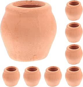 8pcs Mini Ceramic Flower Pot Tiny Clay Pots Pottery Planter for Mini House DIY Edible Clay Outdoor Flowerpot Outdoor Planters Cotta Bowl Ceramics Flowerpot Office Small Bonsai Bowl
