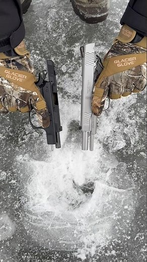 1911 .45 ACP vs 9mm vs Solid Ice 🧊
