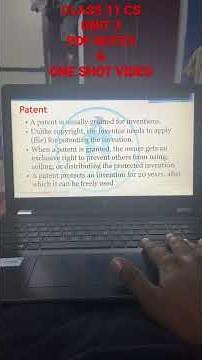 CLASS 11 CS UNIT 3 SOCIETY,LAW AND ETHICS #hamariacademy #class11computerscience #class11cs