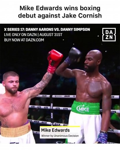 Mike Edwards Wins Debut Boxing Match Against Jake Cornish