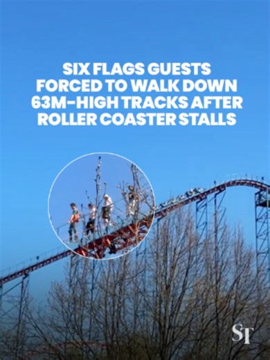 🎢 Superman: The Ride at Six Flags' theme park in New England broke down mid-ride, forcing guests to take a long walk down the roller coaster's 63m-high tracks. #SixFlags #US #rollercoaster #ridebreakdown #supermantheride #straitstimes