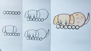 310K views · 1.7K reactions | How to draw a dog with number 000000 for kids | Easy trick dog draw for kids | Priyanka creative guru | Facebook