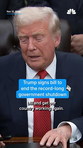 President Donald Trump on Wednesday night signed into law legislation that reopens the federal government and ends an acrimonious 43-day shutdown, the longest in American history. Read more: https://on.nbcdfw.com/s1GToAl | NBC DFW