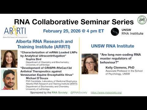 February 25: Alberta RNA Research and Training Institute (ARRTI) & UNSW RNA Institute