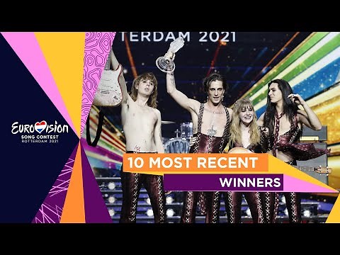 The 10 most recent winners of the Eurovision Song Contest