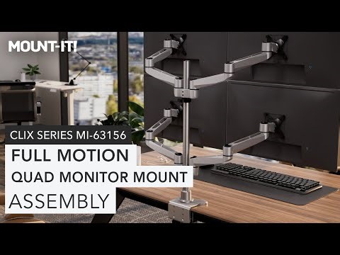 Full Motion Quad Monitor Mount | MI-63156 (Assembly)