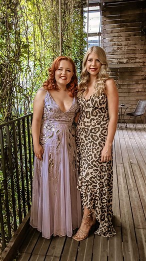 Lucy Edwards #BlindNotBroken on Instagram: "Had such an amazing night with my lovely manager @angesayss at the @blogosphere_magazine Awards 💛💛 . Audio description: Ginger haired Lucy and blonde Ange are sitting side by side on a bed. They are both in white dressing gowns. Lucy is on the phone and Ange is reading a book. When Lucy says she is sick, Ange puts the book down and looks at her. It cuts to Lucy having her makeup and hair done by @eloiseparker_mua and then Lucy and Ange are in glam dr