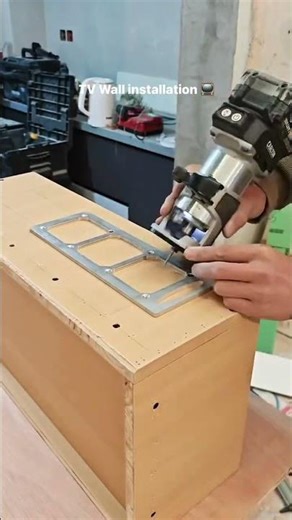 The process of creating a floating TV wall; #FloorStandTVStand