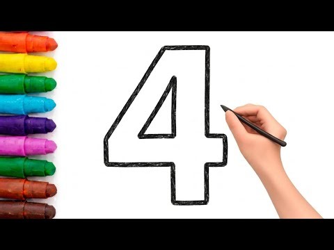 Drawing and Coloring Numbers with Crayons 🌈 Learn Colors in English