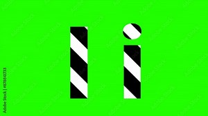 Animated looping video of the letter "li" in black and white stripes. This graphic is perfect for social media, presentations, and more