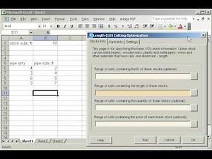 Length cutting optimization add-in for Excel.