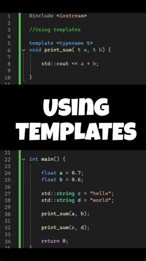 Templates in C++ #coding #cpp #shorts #programming #tech