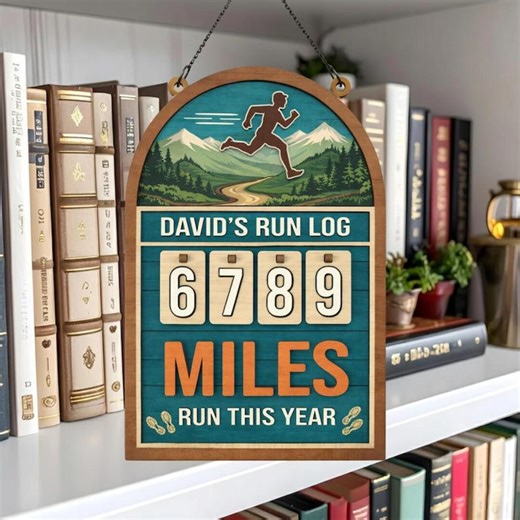Personalized Running Tracker Wooden Sign, Running Log, Marathon Training Runner Gift, Miles Run This Year Counter, Yearly Mileage Tracker - Etsy