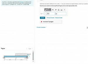 The W14 \times 43 simply supported beam (Figure 1) is made of A... | Filo