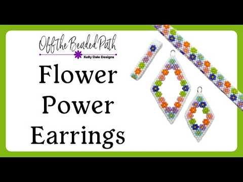 Flower Power Earrings That POP! Brick Stitch Tutorial (Floral Diamond)
