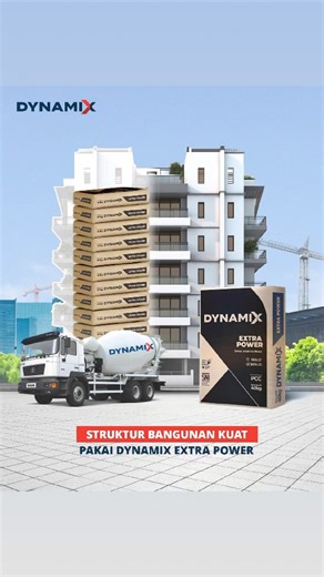 Struktur bangunan kuat, ya gunakan Dynamix Extra Power! Ingat, yang warna hitam ya, Dynamate. #Dynamix #DynamixExtraPower #SemenInovatifSerbaBisa | Dynamix Indonesia