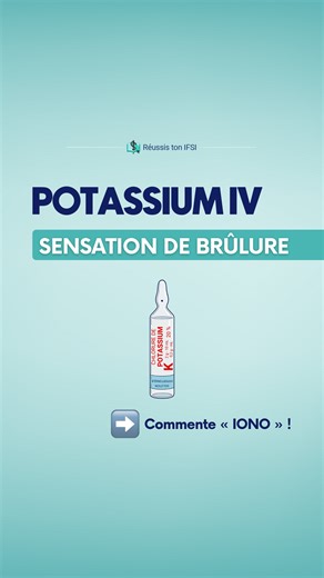 🩸 Tu savais que le potassium IV donnait cette sensation de brûlure ? 🎬 Dans notre nouvelle vidéo YouTube sur l'ionogramme sanguin, on t'apprend à décrypter et interpréter ses paramètres : le sodium (Na ), le potassium (K ), le chlore (Cl-), les bicarbonates (HCO3-), le calcium (Ca2 ), le phosphate (PO₄³⁻) et le magnésium (Mg2 ). ➡ Commente “Iono” pour recevoir la vidéo complète ! 🔒 Contenu protégé par les droits de propriété intellectuelle – Réussis ton IFSI. Toute reproduction ou utilisation