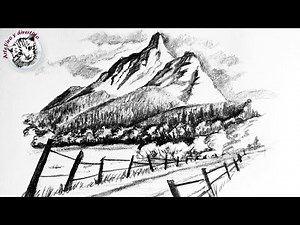 How to Draw Easy Landscape with Pencil Step by Step