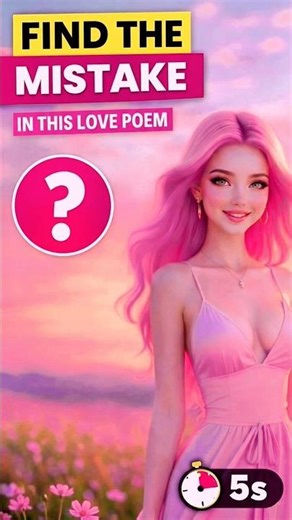 Find the Mistake in This Love Poem ❤️ (5 Second Puzzle) #love #quiz #puzzle #iqtest