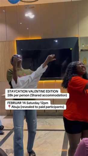 🌞 *THE ULTIMATE 24-HOUR STAYCATION EXPERIENCE* 💖 *Valentine Special Presented by Seek Discovery* You asked for it… *and we delivered!* Seek Discovery is bringing our amazing community together *under one roof for 24 unforgettable hours* from *12PM to 12PM*. This is more than a hangout. This is rest, connection, laughter, and memories. ✨ 📍 *Venue:* Abuja *(location revealed to paid participants)* 📅 *Date:* February 14 🕒 *Time:* 12PM – 12PM (24 hours!) 🌴 WHAT TO EXPECT 🎬 Movie Night & Netfl