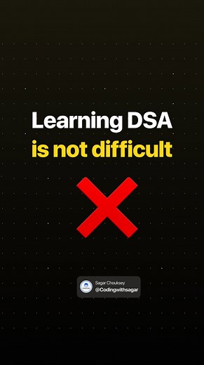Sagar | Programming Trainer | Read caption👇 The primary issue is that many people attempting to learn data structures are inept at fundamental programming. Individuals... | Instagram