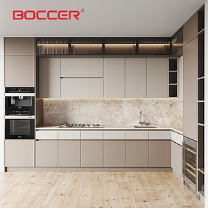 [Hot Item] Stylish Modular Kitchen Featuring Elegant Matte LED Illumination