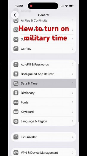 How to turn on military time
