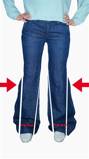 1.6M views · 11K reactions | How to taper jeans in 5 minutes to fit you perfectly!! Miarti 淋✂️ | Miarti - Wiederverwendung | Facebook