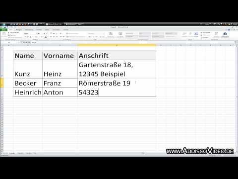 Microsoft Excel: Zeilenumbrüche (01-01)