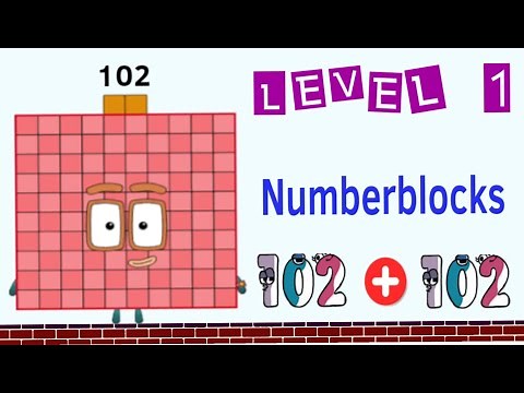 Numberblocks 102 plus 102 (5 times), times and minus by 4 levels