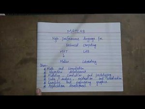 Introduction to MATLAB Lec 1