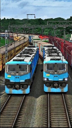 2 Trains came on same Tracks 😱 Indian Train Simulator, Twins WAG 12B Locomotive #train #traingame