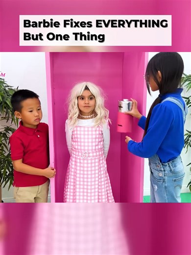 Barbie Fixes EVERYTHING_But One Thing #barbie #kidssketch #funnykids #relatablemoments #familycontent #fyp
