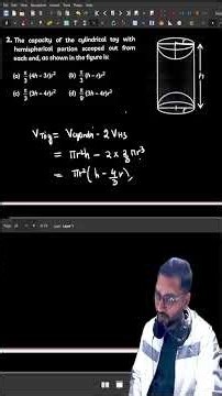 CAPACITY CALCULATION: Cylinder with Hemispheres Scooped Out | Volume & Surface Area Class 10 Maths