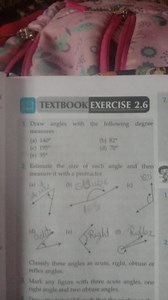 Draw angles with the following degree measures:   (a) 140°   ... | Filo