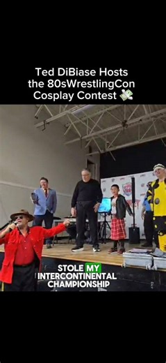 The Million Dollar Man Ted DiBiase hosted the '80s Wrestling Con cosplay contest! Who would you have picked to win?! Piper or dusty? Special appearance by the Mountie! CREDIT: @secretasianmon #80swrestling #cosplay #wwe #wwf #legends | The Machoverse