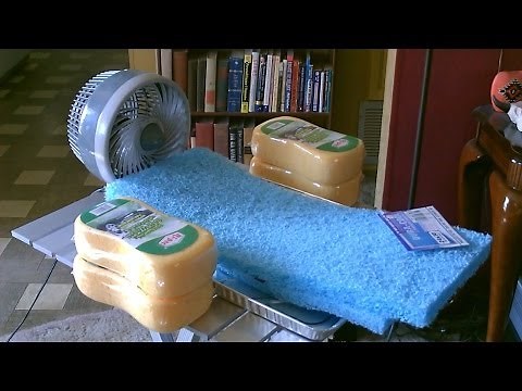 Homemade "Sponge" Humidifier/Air Cooler - DIY - Fan-Forced Evap. Cooler/Humidifier
