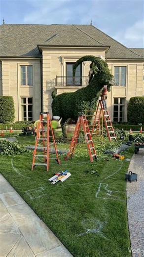 They Built a Giant Goat Topiary on a Mansion Lawn!