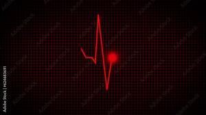 ECG monitor and heartbeat line. An animated heartbeat display. limitless looping in 4k. presentation of an ecg and ekg in animation.