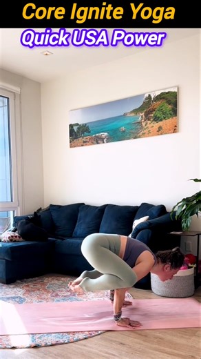 Core Ignite Yoga | Quick USA Power 💪 #yoga #usa #morningyoga #yogaworkout