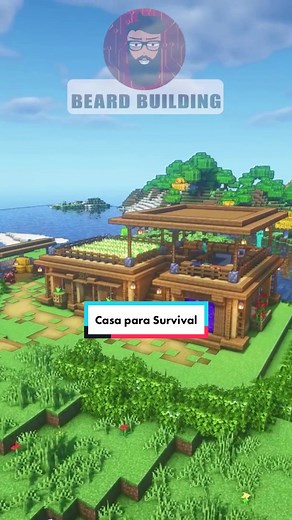 Casa PERFECTA para SURVIVAL 😁 #minecraft #tutorial #minecraftbuilding #minecraftmemes #beardbuilding #minecraftsurvival