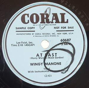 Wingy Manone - At Last / Awful Waffle Man