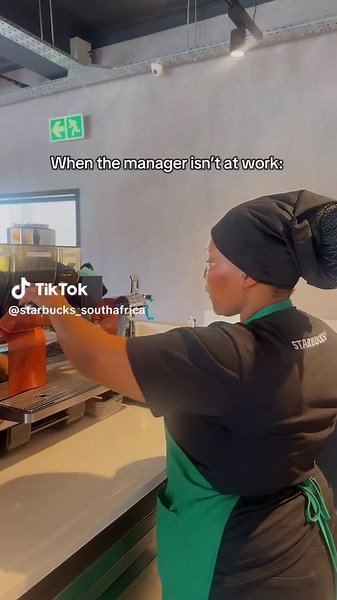 Pov: When the manager isn’t at work 🤭😂 #Starbucks #StarbucksSA #fyp #trending #ShakeItUp