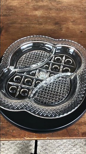 1932 Imperial Elegant Depression Glass Cape Cod Pattern 3 Part Divided Relish Serving Tray #vintage